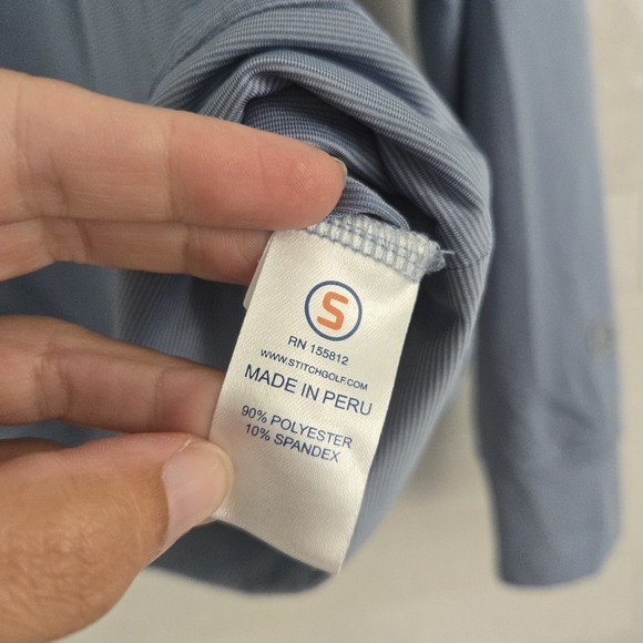 Stitch Men's Blue Stripe Scout 1/4 Zip Pullover Golf Jacket 211SA3000 Size M - Picture 4 of 6